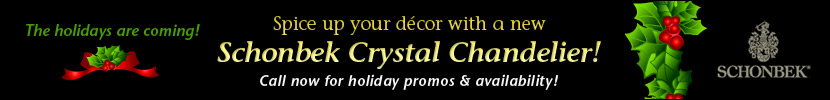 Enjoy the Sparkle of a new Schonbek Crystal Chandelier for the Holidays