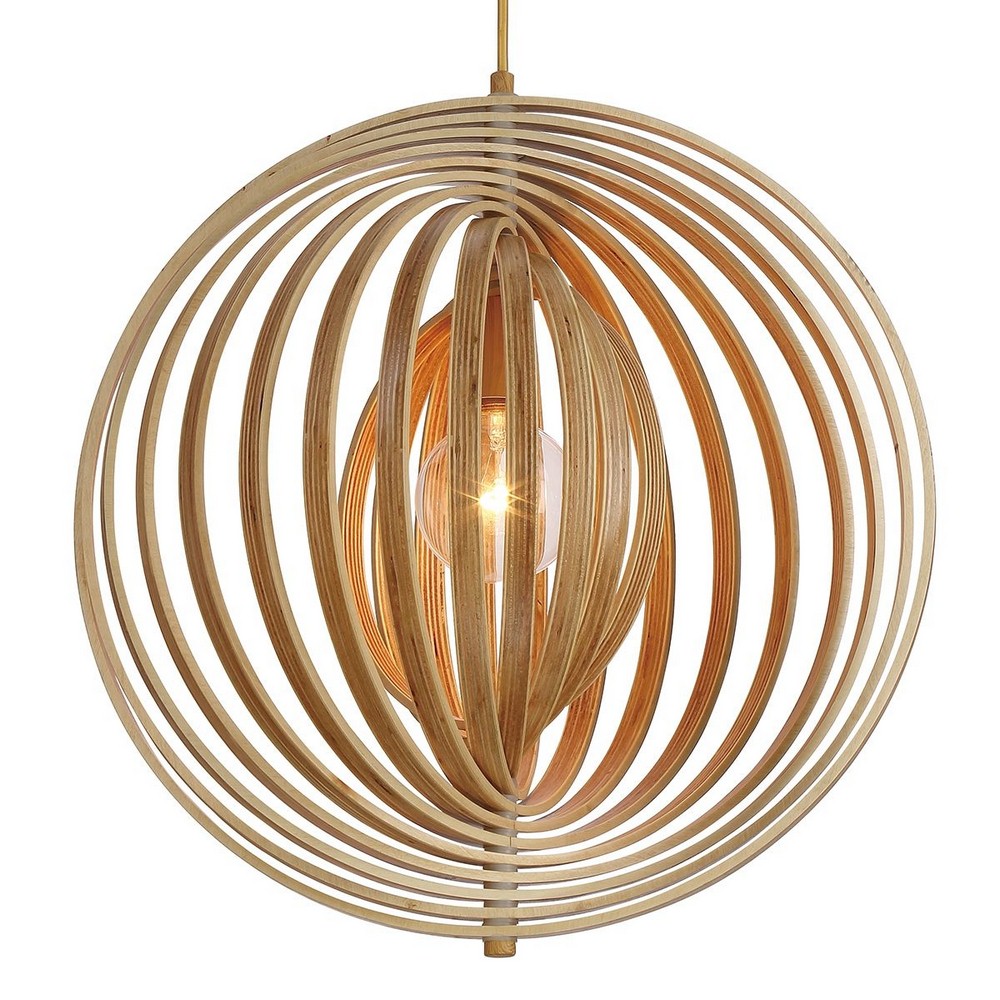 Abruzzo - 1 Light Small Pendant - 17 Inches Wide by 18 Inches High-Wood Finish - Bild 3 von 12