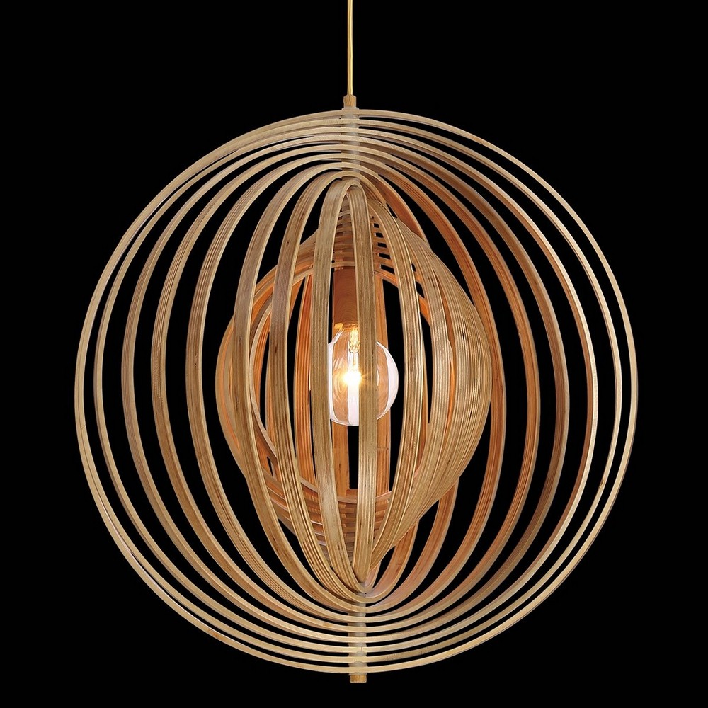 Abruzzo - 1 Light Small Pendant - 17 Inches Wide by 18 Inches High-Wood Finish - Bild 4 von 12