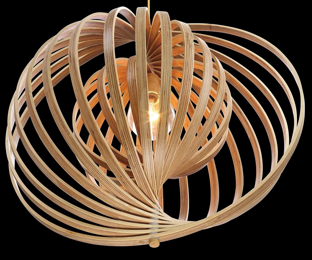 Abruzzo - 1 Light Small Pendant - 17 Inches Wide by 18 Inches High-Wood Finish - Bild 9 von 12