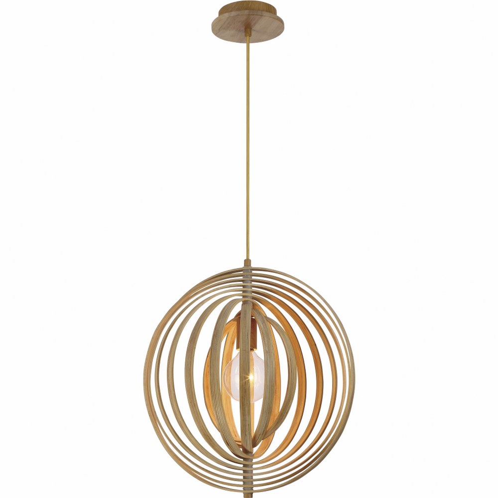 Abruzzo - 1 Light Small Pendant - 17 Inches Wide by 18 Inches High-Wood Finish