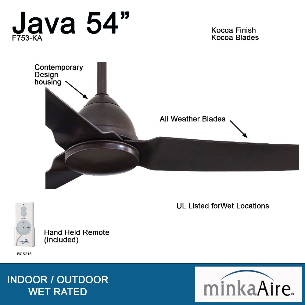 Java - Indoor Ceiling Fan in Contemporary Style - 14.75 inches tall by 54 inches - Picture 10 of 13