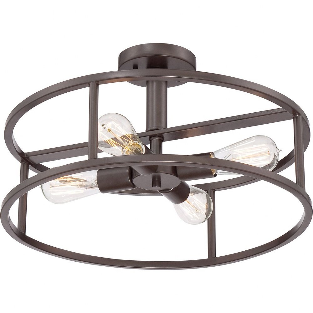 New Harbor - 4 Light Semi-Flush Mount - 10.5 Inches high-Western Bronze Finish - Picture 4 of 5