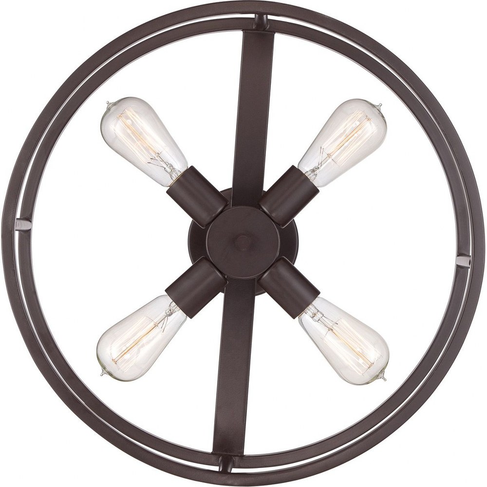 New Harbor - 4 Light Semi-Flush Mount - 10.5 Inches high-Western Bronze Finish - Picture 5 of 5