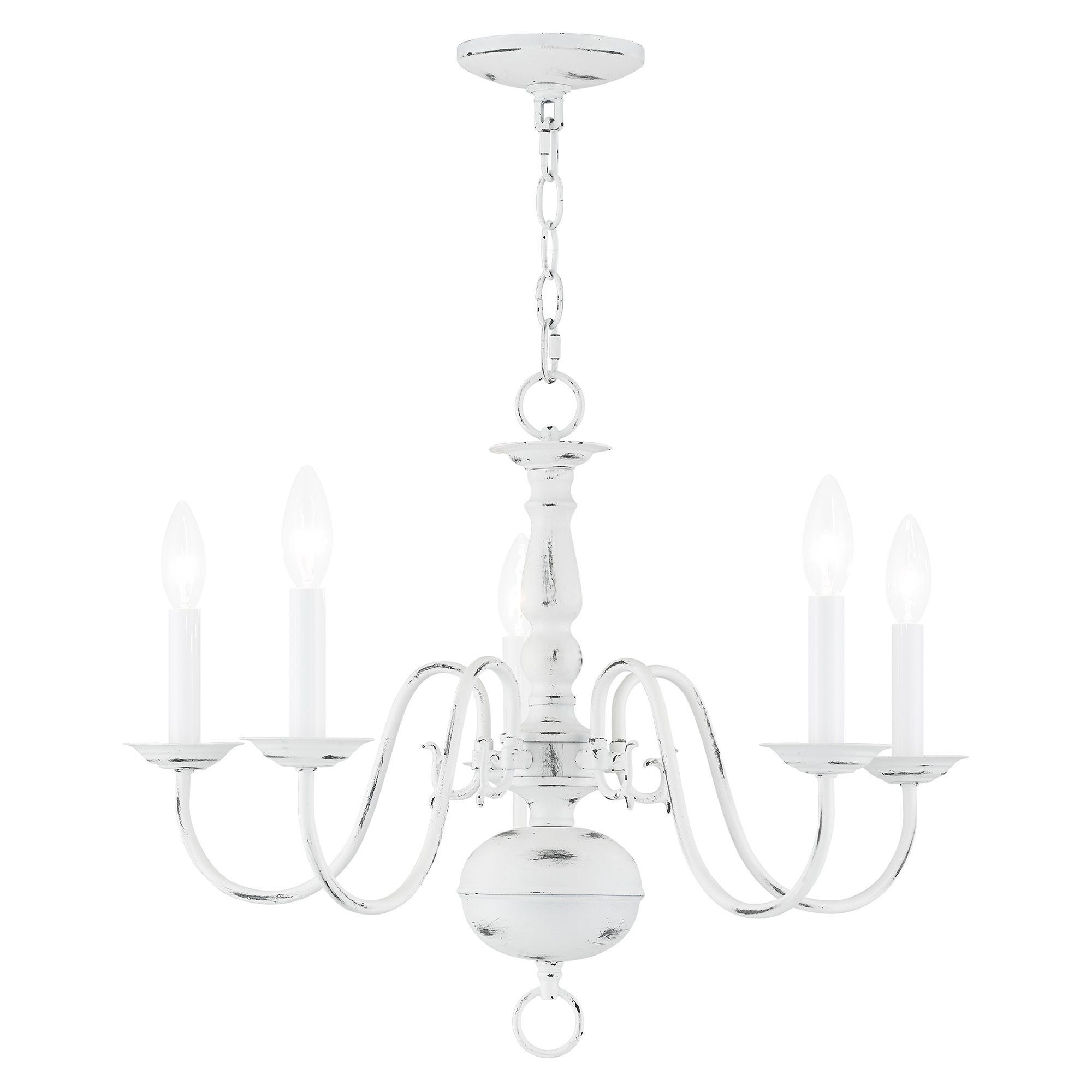 Williamsburgh – 5 Light Chandelier in Traditional Style – 24 Inches wide by 18